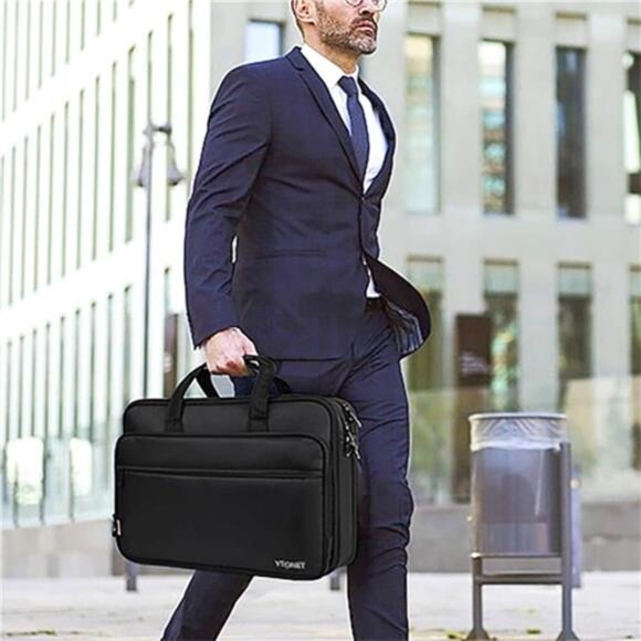 Laptop Bag, Expandable Laptop Briefcases for Men Fits 17.3 Inch Laptop Case - Picture 6 of 7
